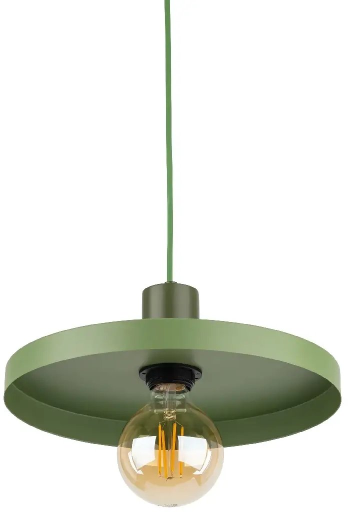 Wisząca lampa do jadalni Sila 10761 dysk zwis zielony