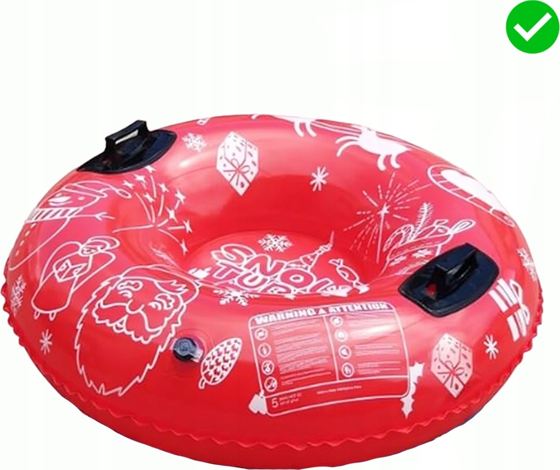 DMUCHANY ŚLIZG ŚNIEŻNY SANKI PŁATKI ŚNIEGU SNOWFLAKES CZERWONY SNOWTUBING