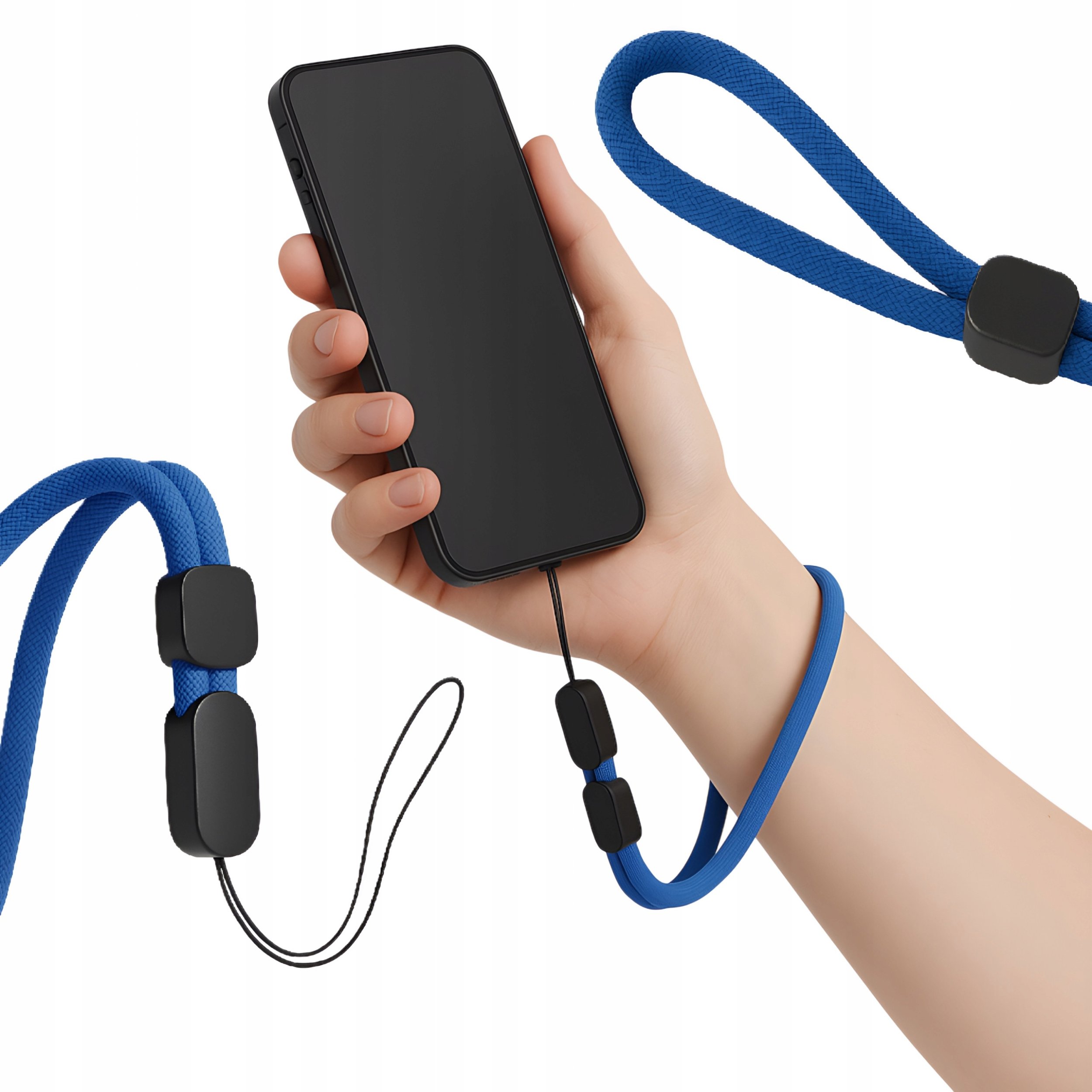 Smycz Do Telefonu Uchwyt Zawieszka Na Nadgarstek Granatowa Uniwersalna 22cm