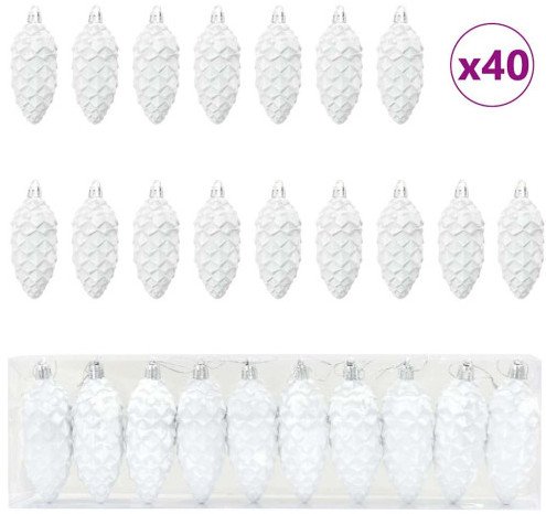 vidaXL Dekoracja Choinki 40 pcs Biały