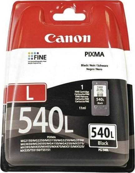 Tusz Canon Oryginalny ink / tusz PG-540L, 5224B011, black, blistr z ochroną, 300s, 11ml, EOL