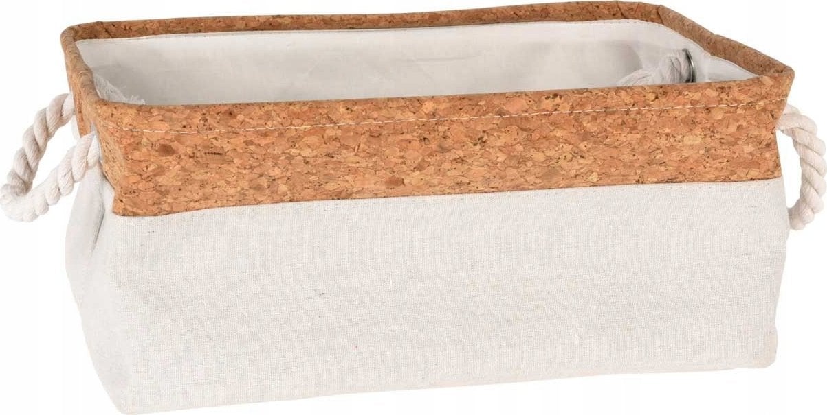 Home Styling Collection Kosz do przechowywania z uchwytami ze sznurka i korkową górą, 36 x 25 x 17 cm