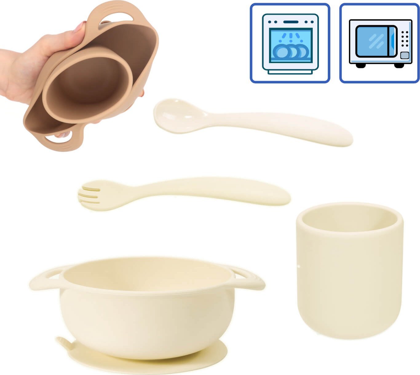 Kean Silicone Miska z przyssawką kubek sztućce silikonowy KEAN