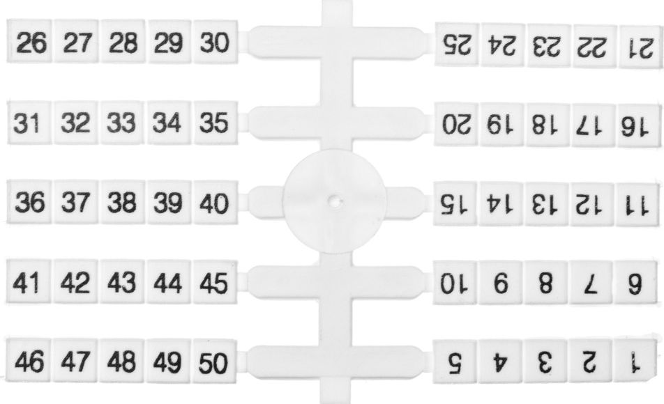 Eti-Polam Oznacznik elastyczny do złączek szynowych EO3 /1-50/ 4x50szt. 003901772