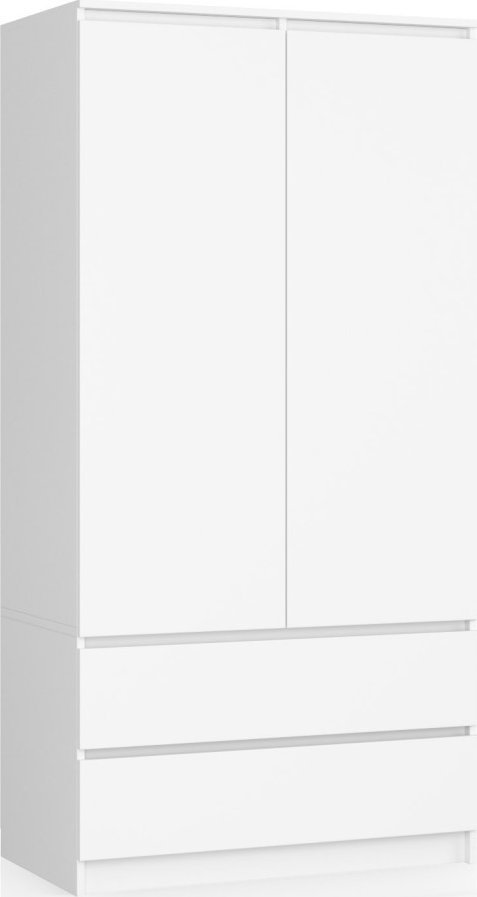 Fabryka Mebli Akord SZAFA S 90 cm 2 DRZWI 2 SZUFLADY BIAŁA