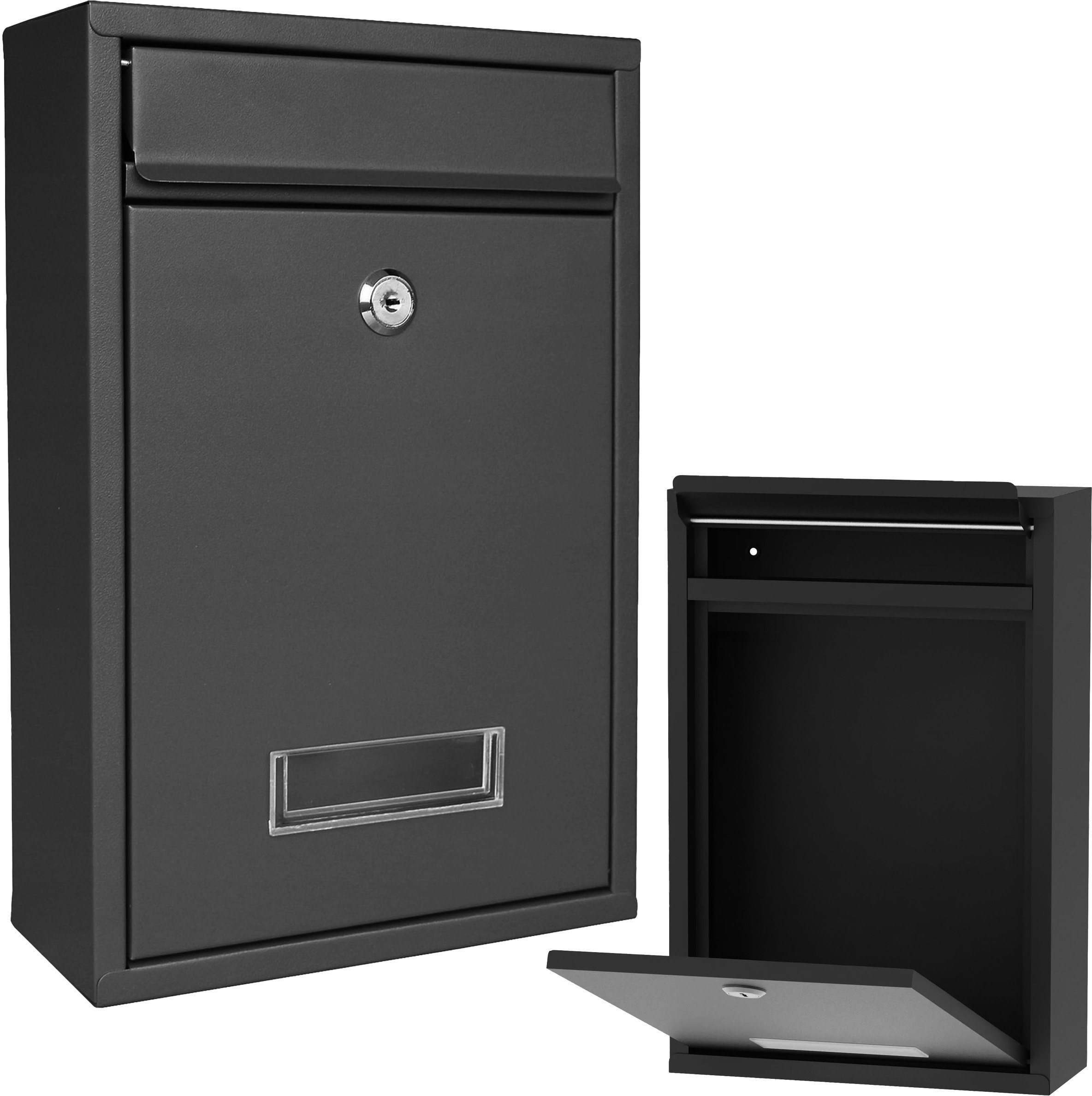 Skrzynka pocztowa na listy gazety ulotki pocztę na kluczyk okienko czarna