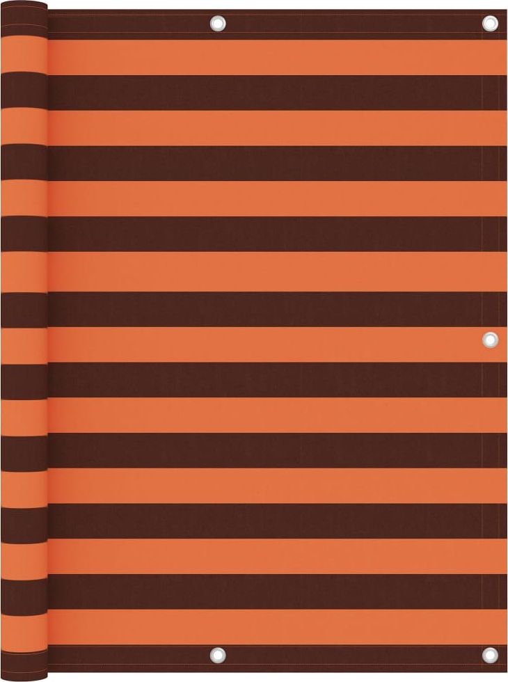 vidaXL Parawan balkonowy, pomarańcz i brąz, 120x600 cm, tkanina Oxford