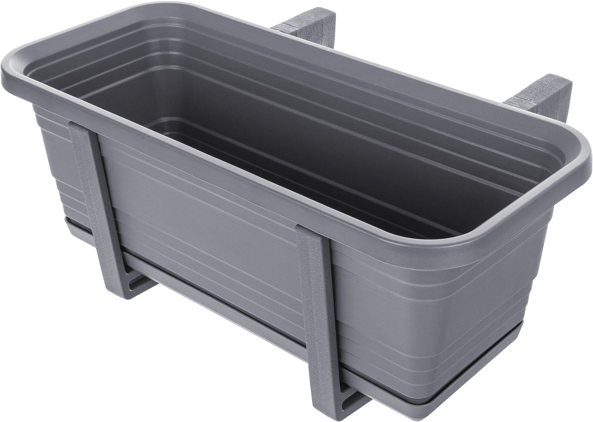 KADAX Skrzynka Balkonowa Doniczka Donica 40cm Uchwyty Podstawka Balkon Balustradę