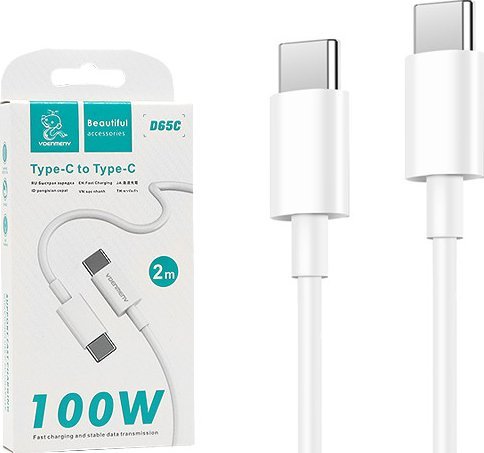 Kabel USB Vega USB-C - USB-C 2 m Biały (6973224877519)