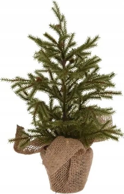 Koopman Choinka świąteczna mała w doniczce z jutą 33 cm