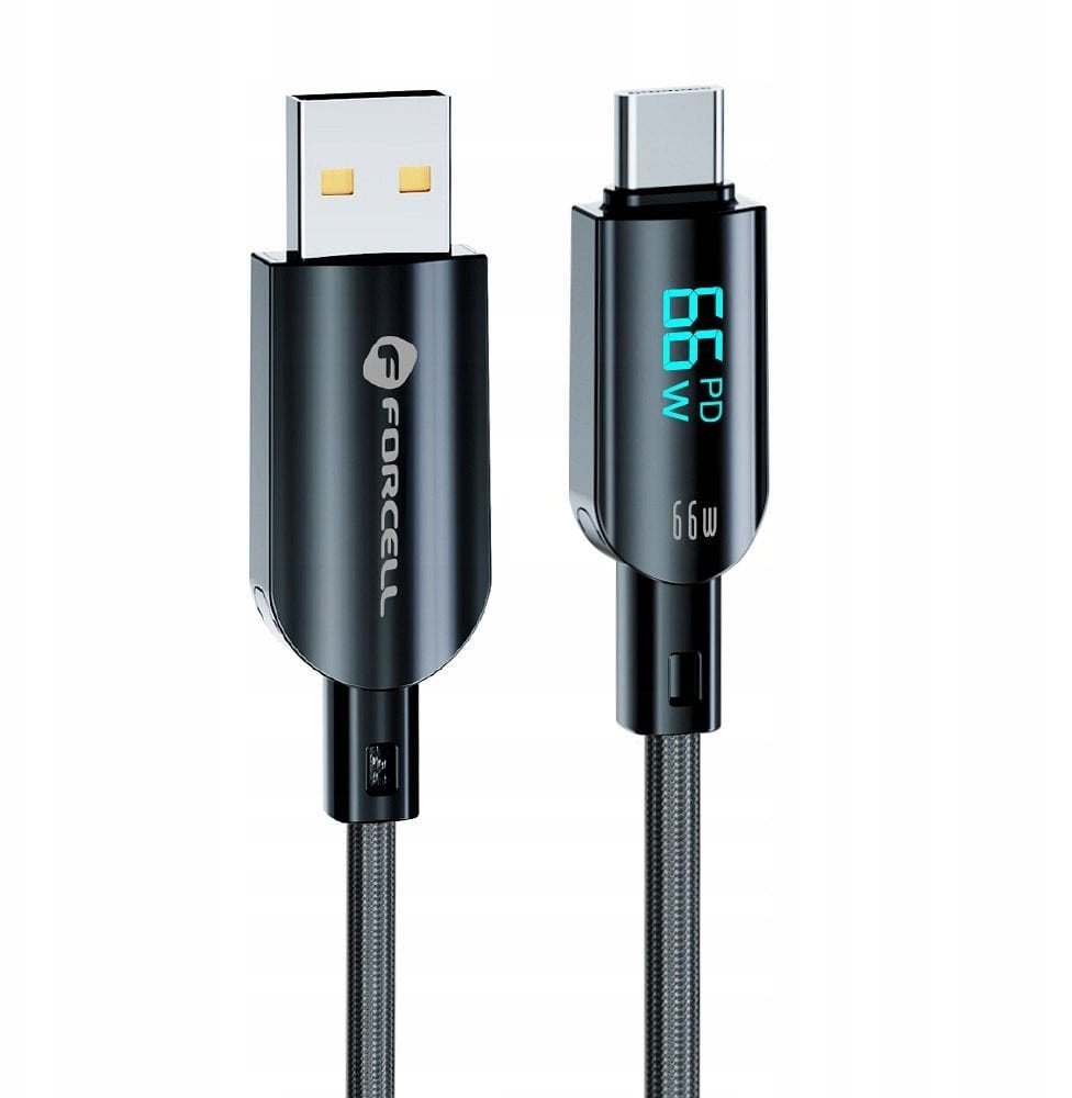 Kabel USB ForCell USB-A - USB-C 1.2 m Czarny