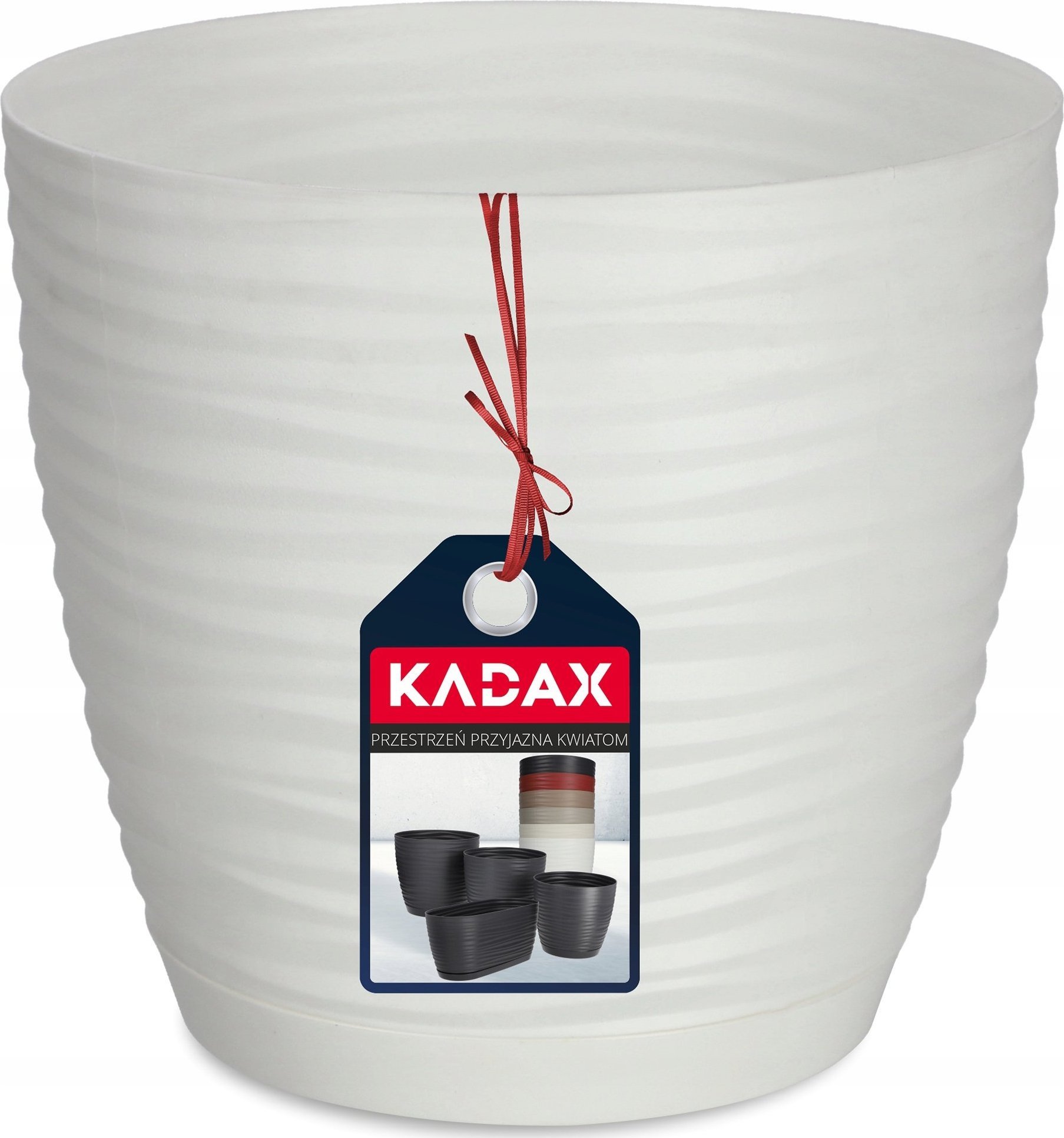 Kadax Doniczka Osłonka Na Kwiaty Podstawka Biała 13cm