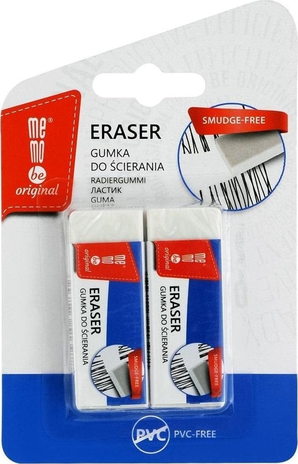 Gumka do mazania biurowa biała 2szt MemoBe