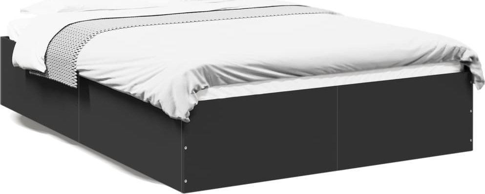 vidaXL Rama łóżka, czarna, 140x200 cm, materiał drewnopochodny