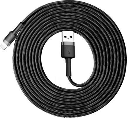 Kabel USB Baseus USB-A - Lightning 3 m Czarno-szary (6953156296305)