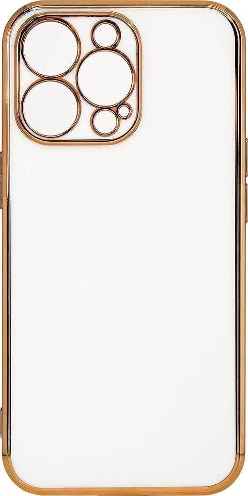 Hurtel Lighting Color Case etui do Samsung Galaxy A13 5G żelowy pokrowiec ze złotą ramką biały