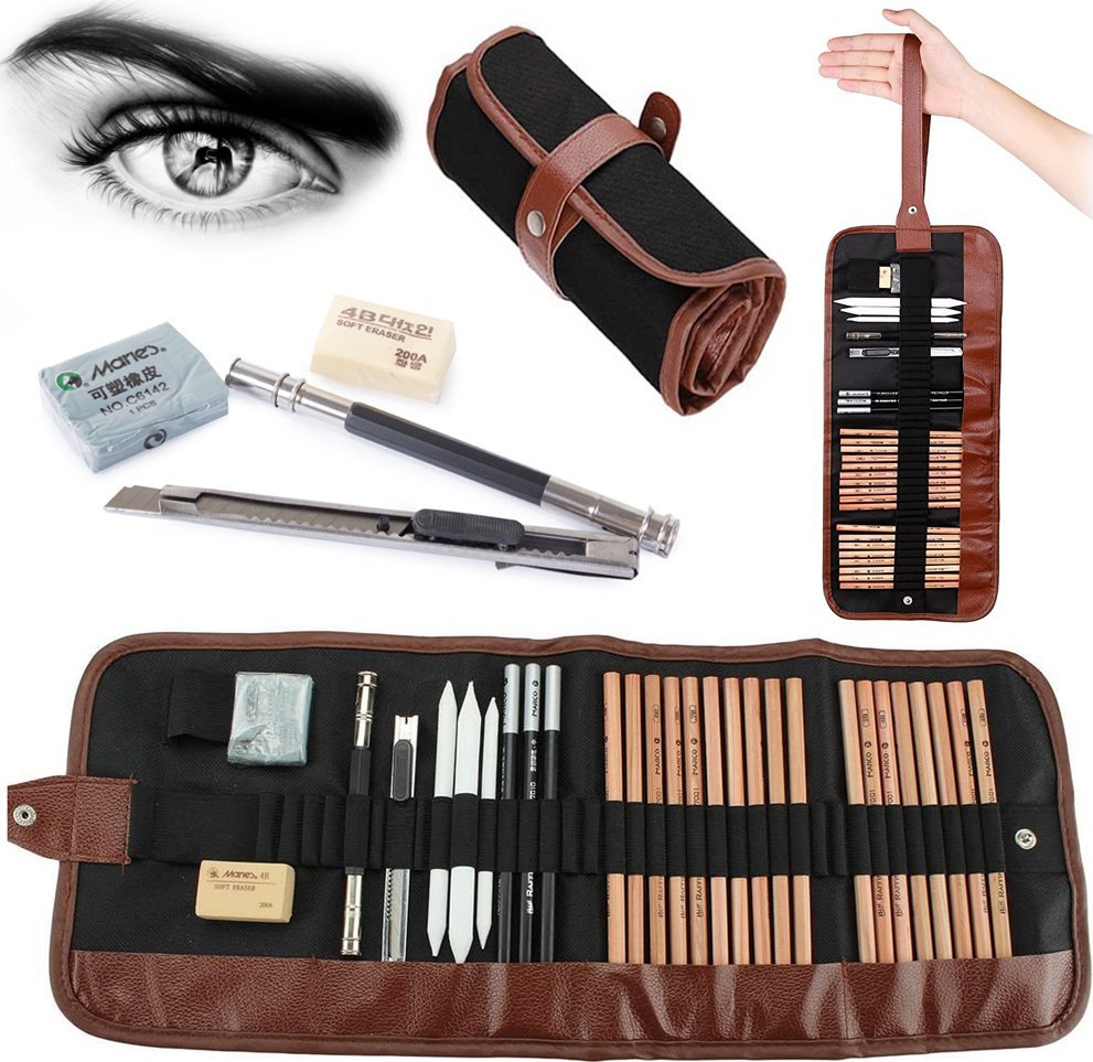 Zestaw do szkicowania rysowania profesjonalny etui