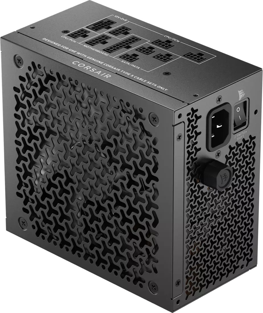 CORSAIR 2025 RMx Shift Series RM750x Shift 750 Watt ATX 3.1 PCIe 5.1 Cybenetics GOLD Certified Shifted Modular PSU
