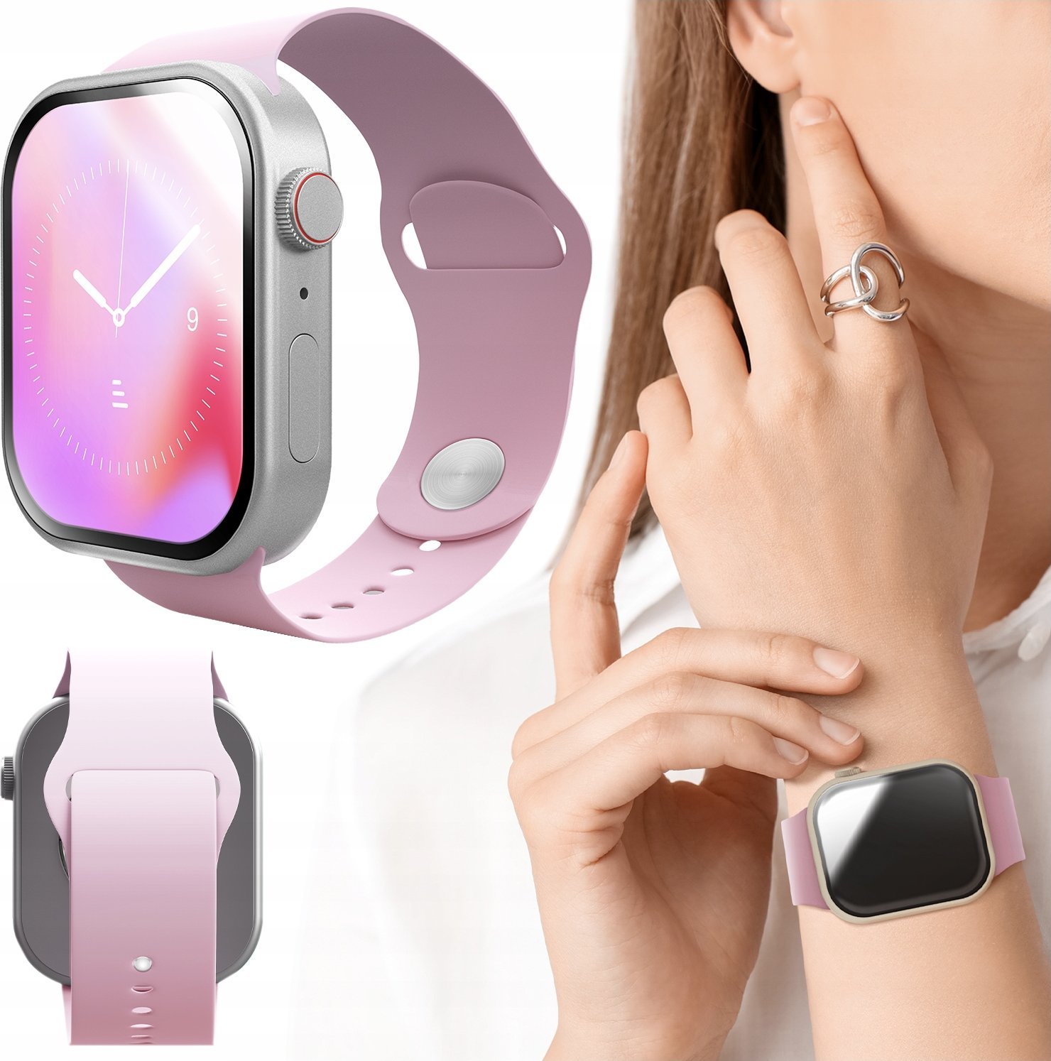 Hello Case Pasek Do Apple Watch 8 / SE / 4 / 5 / 6 / 7 (38mm 40mm 41mm, M/L, Różowy)