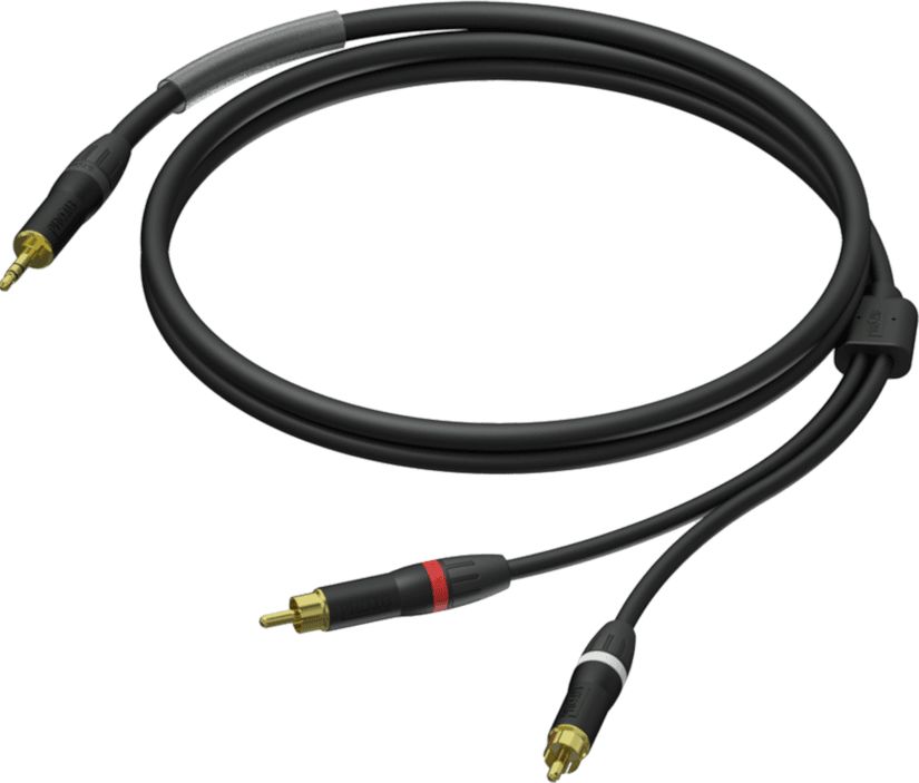 Kabel Procab Jack 3.5mm - RCA (Cinch) x2 1.5m czarny (PRA711/1.5)