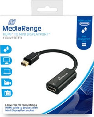 Adapter AV MediaRange MediaRange HDMI Buchse/Mini DP Stecker 10 Gbit/s 15cm schwar