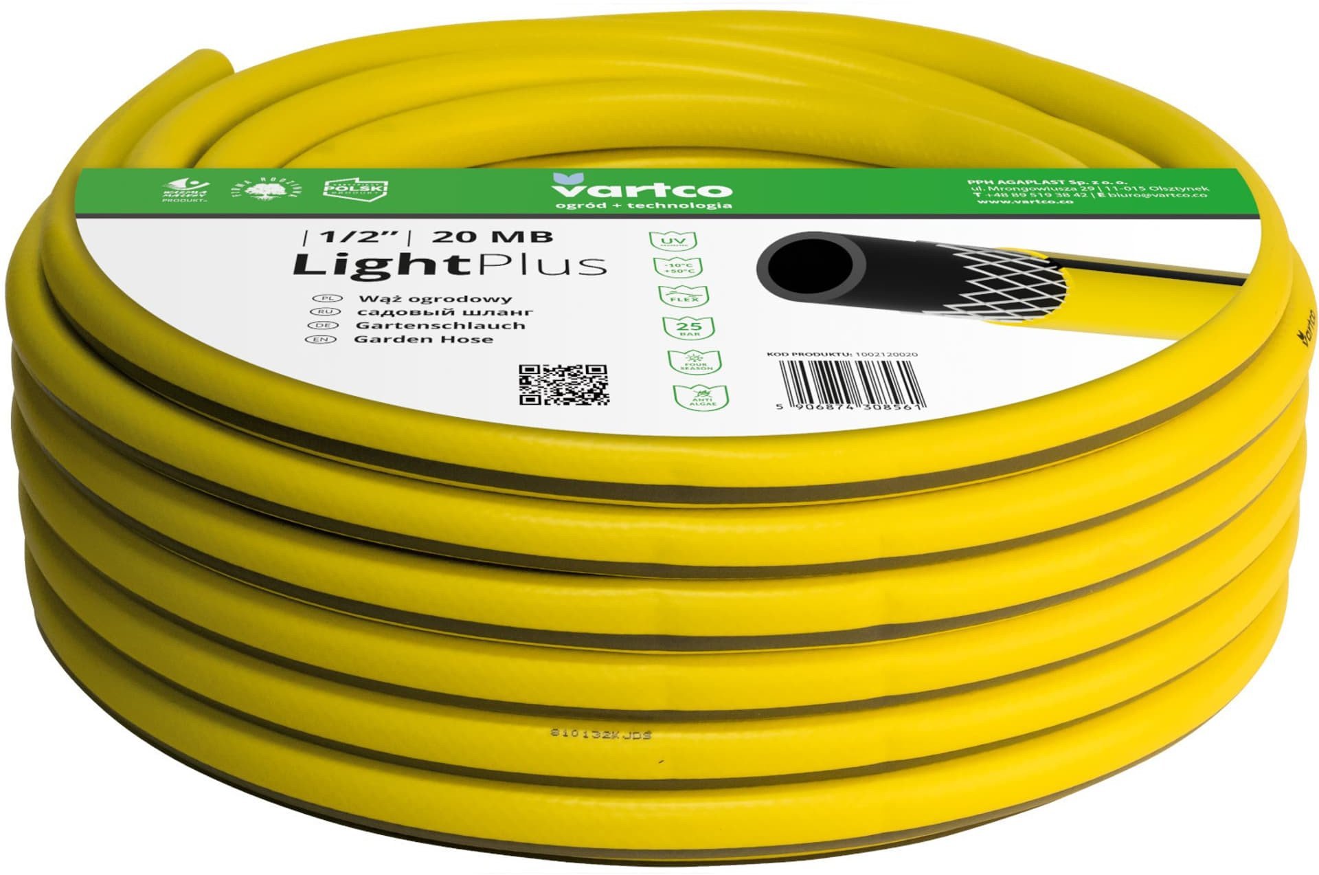 Wąż ogrodowy Vartco Light Plus 1/2" 20m