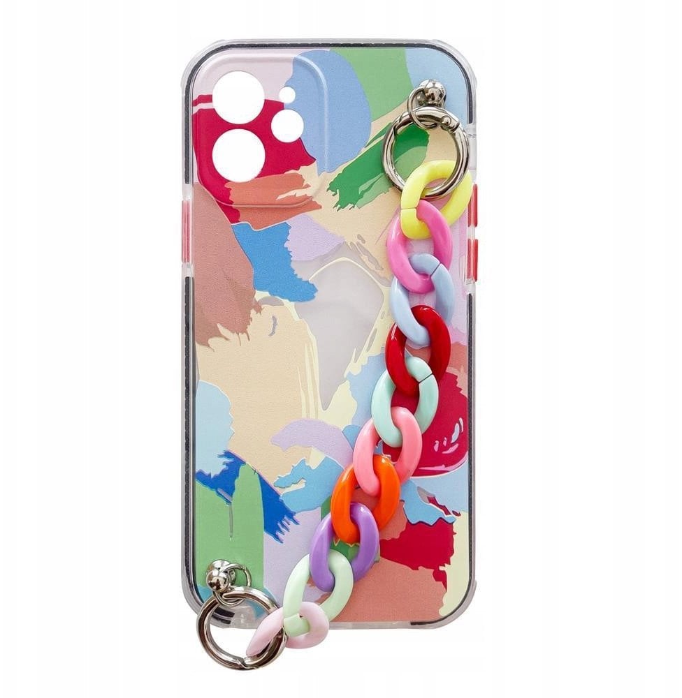 Color Chain Case żelowe elastyczne etui z łańcuchem łańcuszkiem zawieszką do Samsung Galaxy A22 4G wielokolorowy (4)