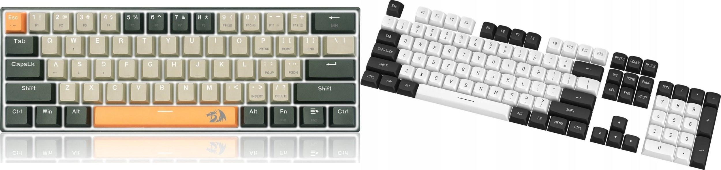 Klawiatura Redragon Redragon K606 Lakshmi Red switch (K606-OG&GY&BK) + A132 PBT Doubleshot Keycaps (A132)