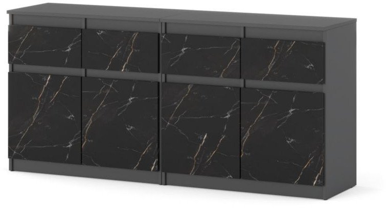 Komoda Duża Szafka 4 Szuflady Szara 160cm Szuflady Loft Szary San Sebastian