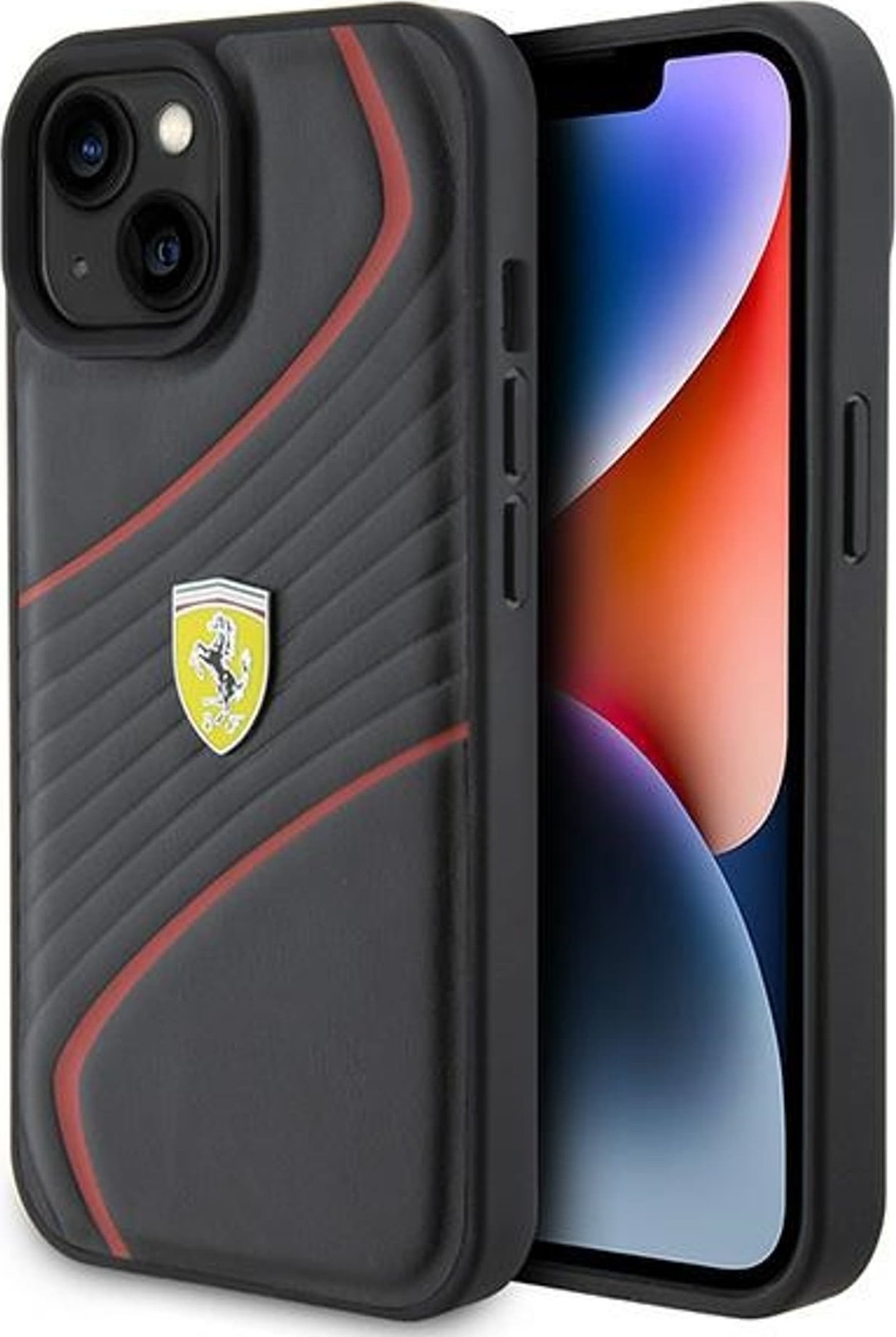 Ferrari Ferrari FEHCP15SPTWK iPhone 15 / 14 / 13 6.1" czarny/black hardcase Twist Metal Logo