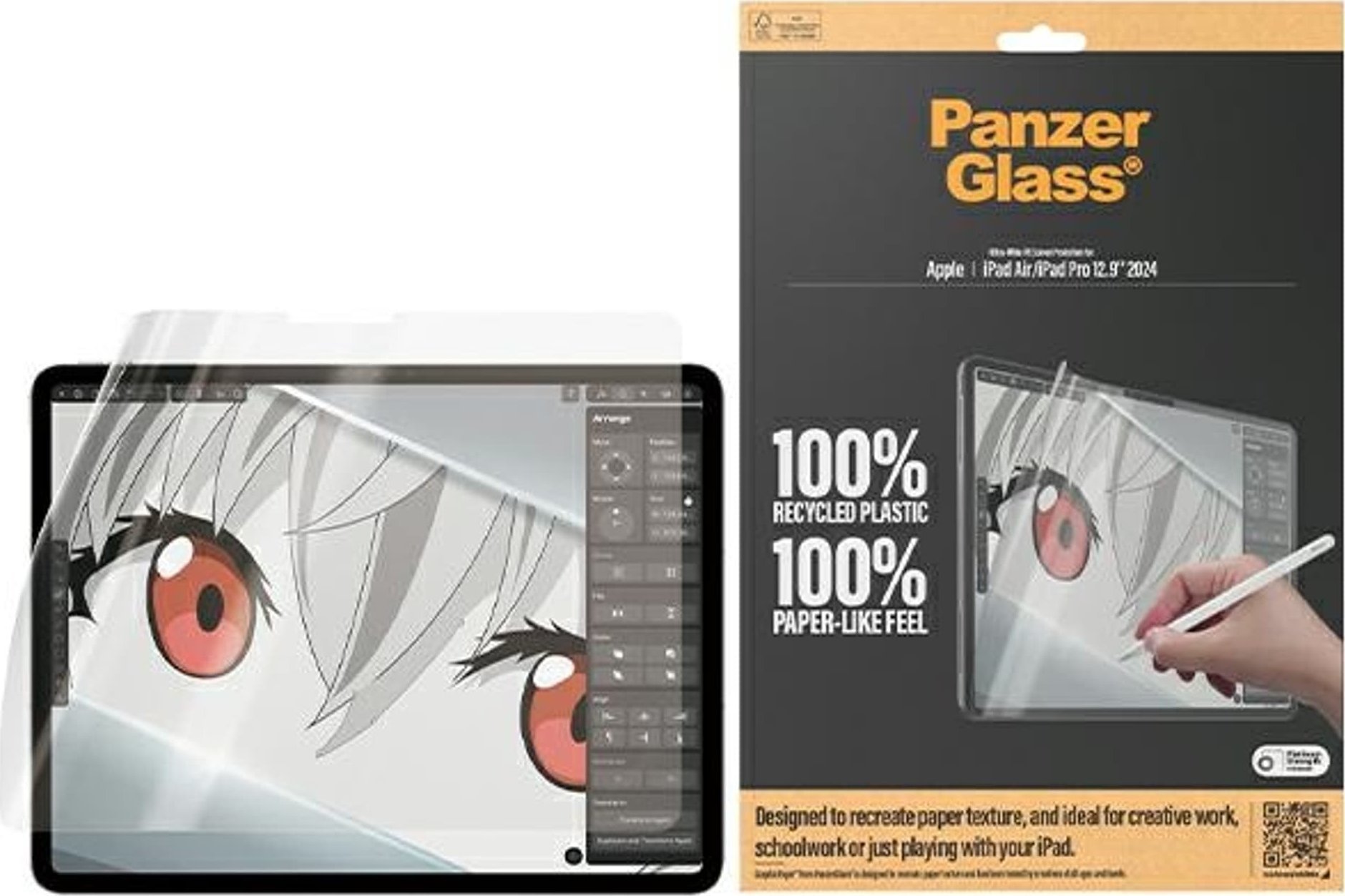 PanzerGlass GraphicPaper iPad Air 13" 2024 | iPad Pro 13" 2024 Anti Glare, Case Friendly, Ultra-wide Fit 2836