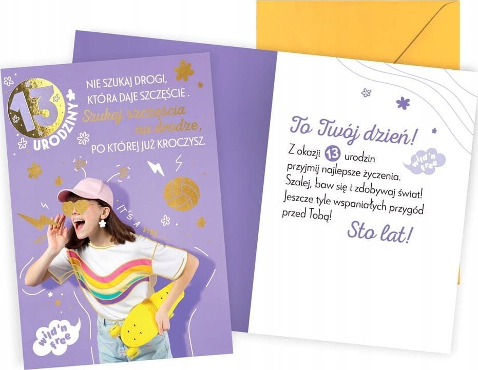 KUKARTKA KARNET V 13 URODZINY DZIEWCZYNA