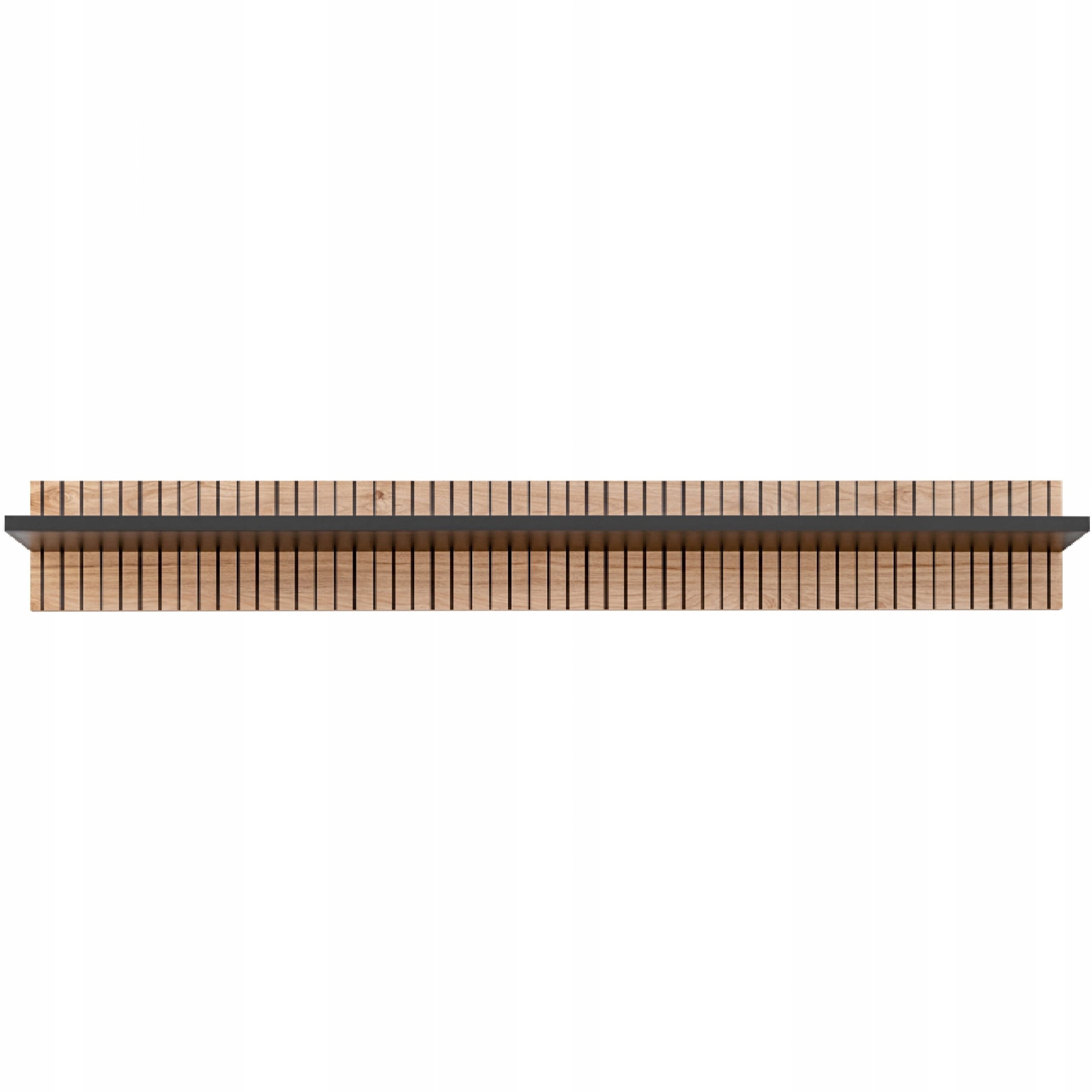 Półka wisząca LIAM | Dąb + Czarny Mat | 160 cm