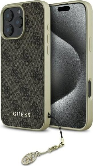 Guess Guess GUHCP16LGF4GBR iPhone 16 Pro 6.3" brązowy/brown hardcase 4G Charms Collection
