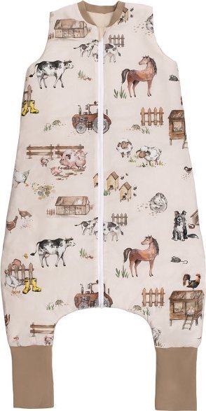 Śpiworek bawełniany, całoroczny z nogawkami dla dziecka- TOG 1,5 od 2 do 4 lat -Farma