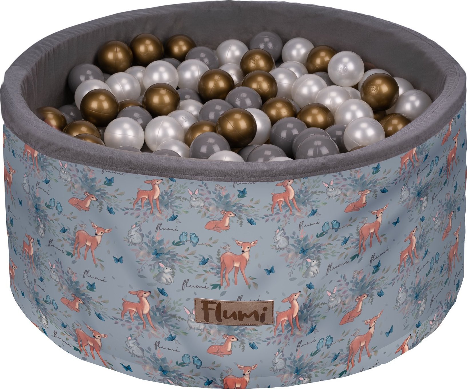 Blomster Suchy basen SARENKI + PIŁKI ZŁOTE-SZARE-PERŁOWE