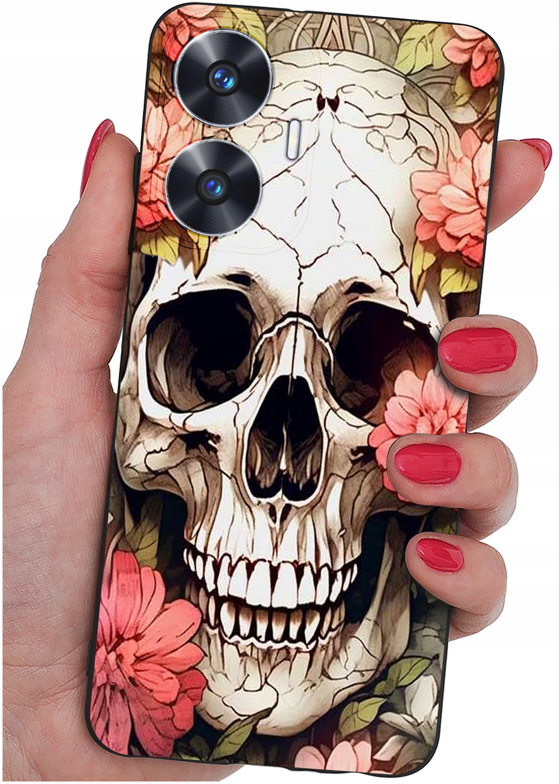 ETUI do Realme C55 WZORY |SILIKONOWE MATT CASE + SZKŁO 9H