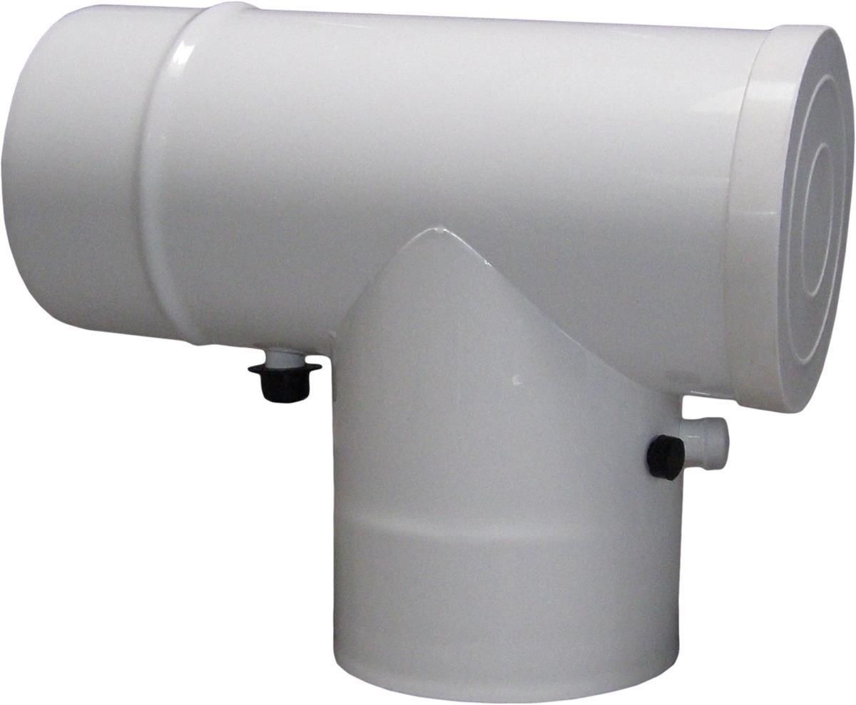 Jeremias Trójnik rewizyjny 87st 80/125 malowany z króćcami pomiarowymi i odkraplaczem (TWIN215080/125)