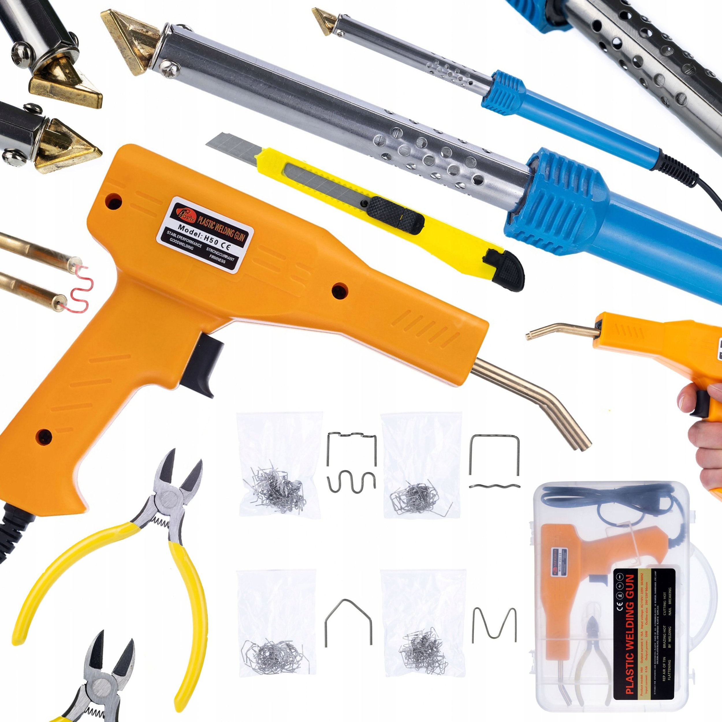 Rosfix LUTOWNICA ŻELAZKO BLUE LARK 80W SPAWANIE PLASTIKU + ZSZYWACZ 200 ZSZYWEK