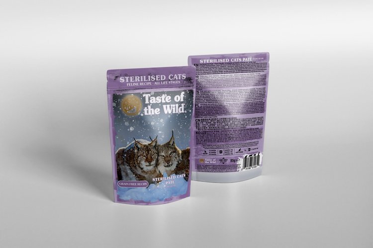 TASTE OF THE WILD Sterilised Cats 85 g. Pasztecik z kurczka i wątróbki z kurczaka. Karma dla kotów po sterylizacji w każdym wieku. sztuka