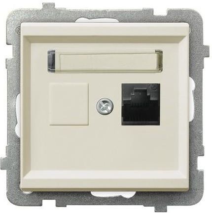 Ospel Gniazdo komputerowe Sonata pojedyncze RJ45 5e ecru (GPK-1R/K/m/27)