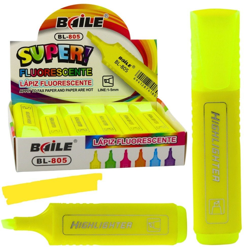 Pisak Zakreślacz Do Notatek Szkolny Biurowy Neonowy Intensywny Żółty
