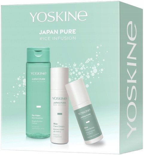 YOSKINE_SET Japan Pure Rice Infusion ryżowe serum do twarzy 30ml + ryżowy krem do twarzy 50ml + bogata ryżowa esencja do twarzy 200ml