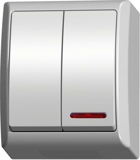 Ospel Łącznik świecznikowy Fala podwójny hermetyczny IP44 z podświetleniem biały (ŁNH-2HS/00)