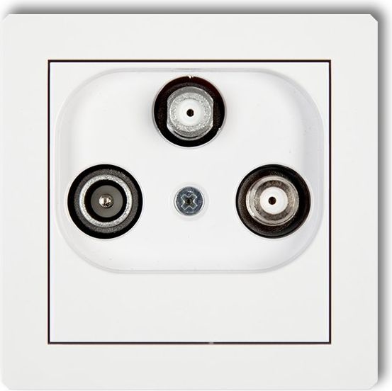 Karlik Gniazdo antenowe Deco 2 wyjścia SAT + TV biały (DGSN)