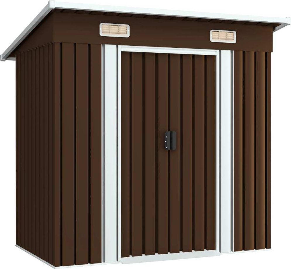 vidaXL Szopa ogrodowa stalowa brązowa 194x121x181 cm(47027)