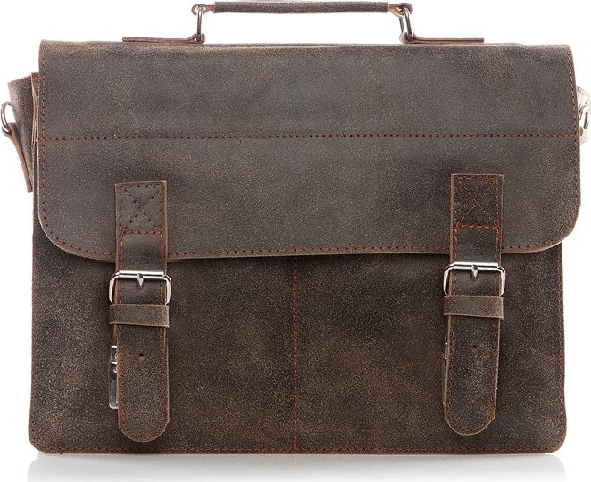 Belveder Skórzana torba na ramię Vintage beżowa BV35