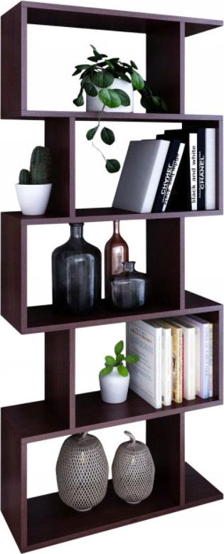 Elior Regał do salonu na książki i dekoracje dąb wenge - Aristo 4X