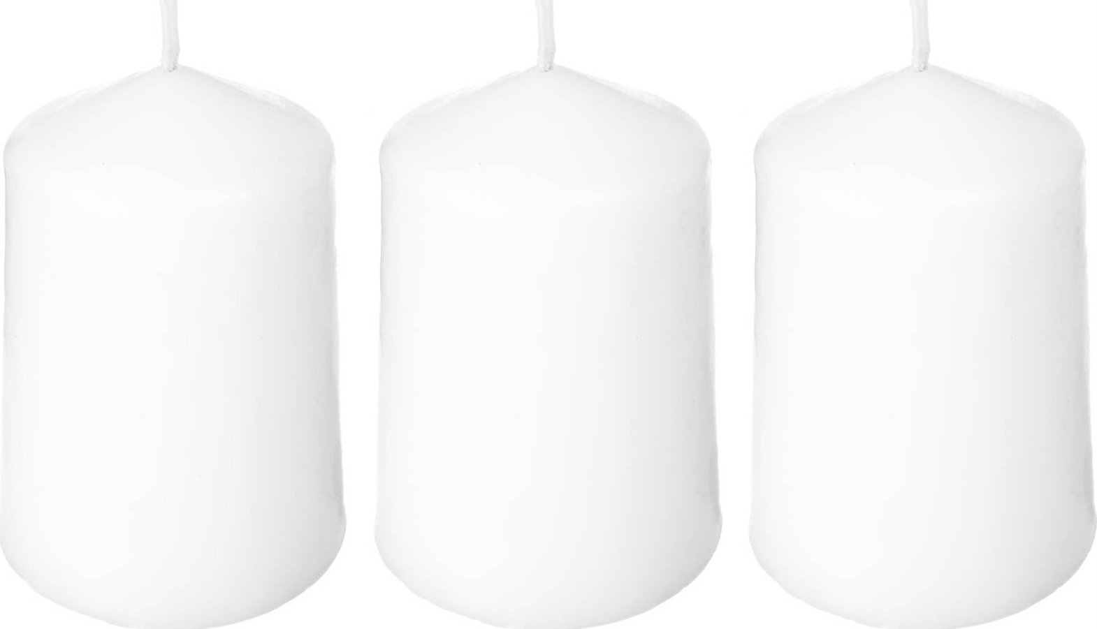 Atmosphera Świeca walec, biała, 3 sztuki, Ø 5 x 7,5 cm