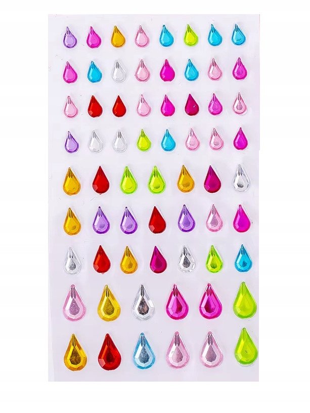 Diamenciki diamenty naklejki na twarz kryształki 3D łezki krople